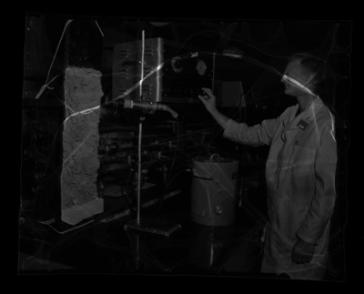 College of Agriculture student working with radio isotopes in a lab.