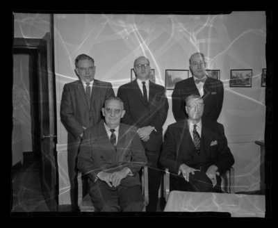 University of Idaho Education Department adiminstrators. Sitting: Dr. Ray Berry, Dr. Frederick Weltzin. Standing: Dr. Leon Green, Dr. Robert Kessel, Dr. W.H. Boyer