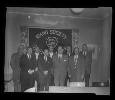 Members of the Idaho Society of Professional Engineers with Society President Sumner M. Johnson (front left).