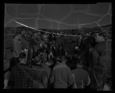 Students gathered together at College of Forestry field trip to a mill pond.