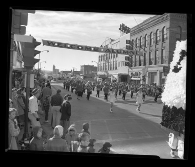 The marching band in the Homecoming parade.