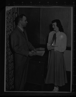 Professor of English Ted Sherman with student.