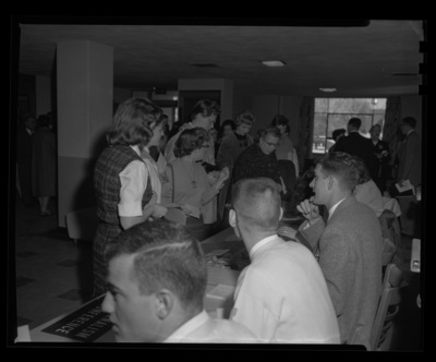 High school students register to attend journalism conference at the University of Idaho.