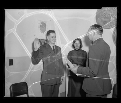 Air Force ROTC student Miller at his swearing in ceremony.
