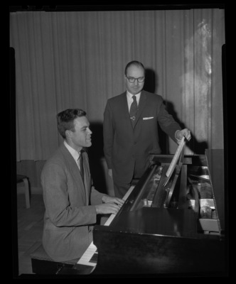Professor Hall Macklin with piano student Golden Arrington of Twin Falls.