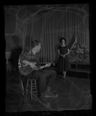 DeLance Franklin, left, and Linda Smith, right, in a rehearsal for the annual "Evening of Opera" workshop presented by the School of Music.