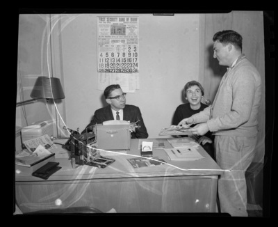 Argonaut office staff (l-r): editor Jim Golden, women's editor Dama Wildig, and managing editor Jim Flanigan.