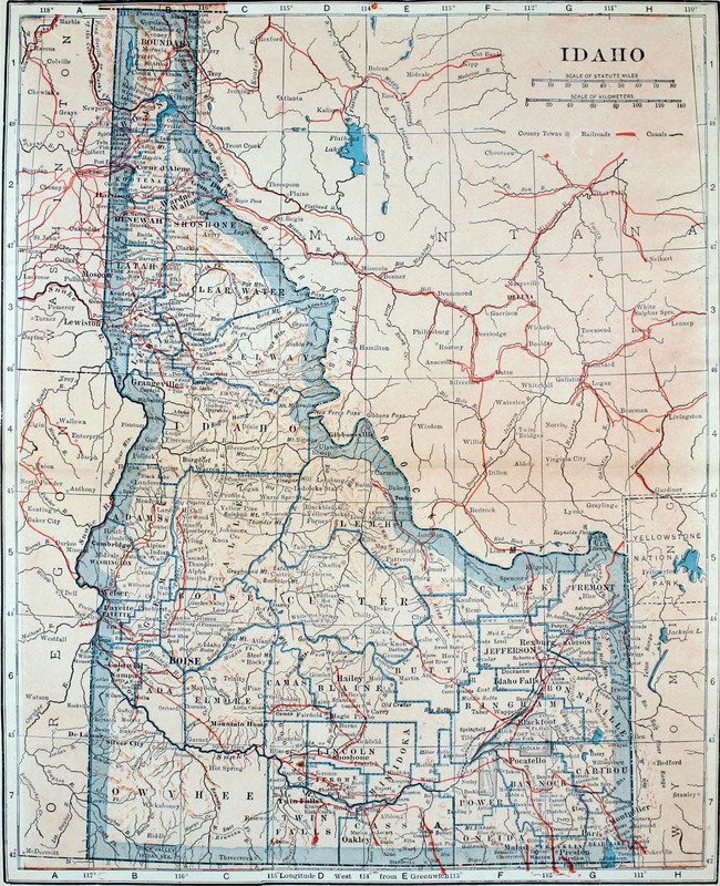 Collier's 1921 Map of Idaho