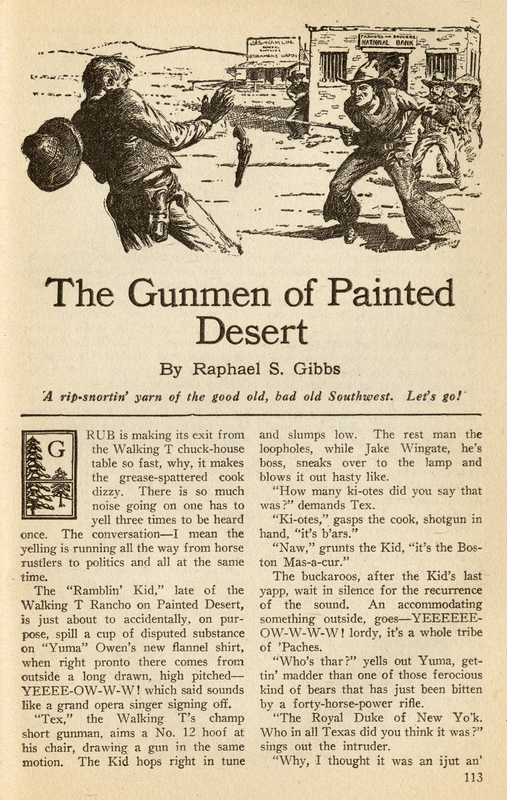 Page from Rafe's story in Action Stories