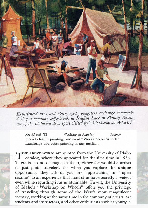 Composite image of Rafe Gibb's article on U of I class and an Alf Dunn watercolor