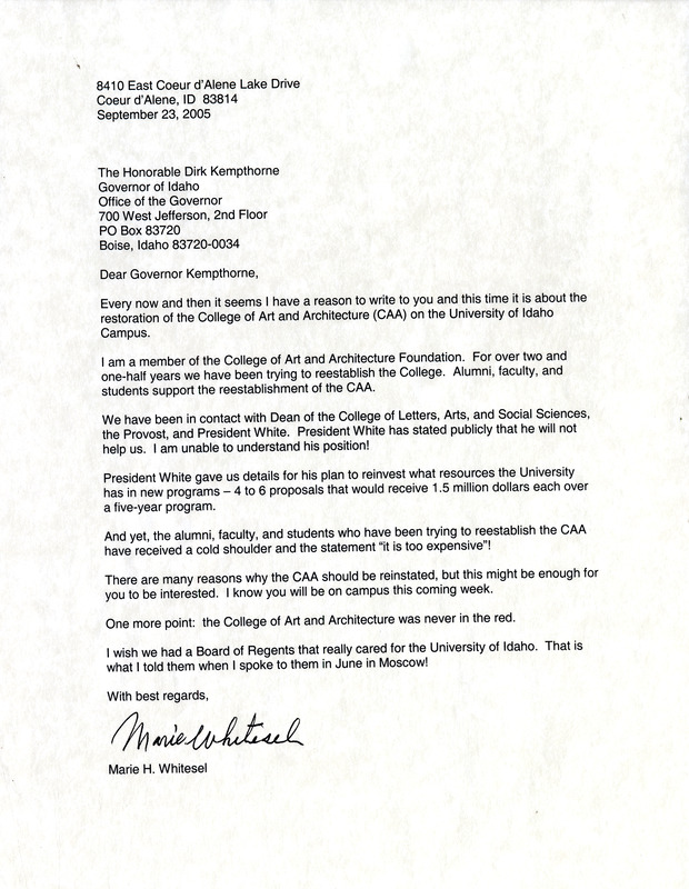 Re-Establishment of the College of Art and Architecture