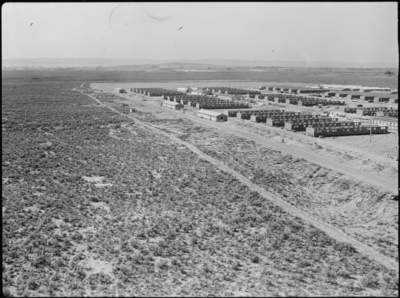 Aerial view of Minidoka War Relocation Authority Center