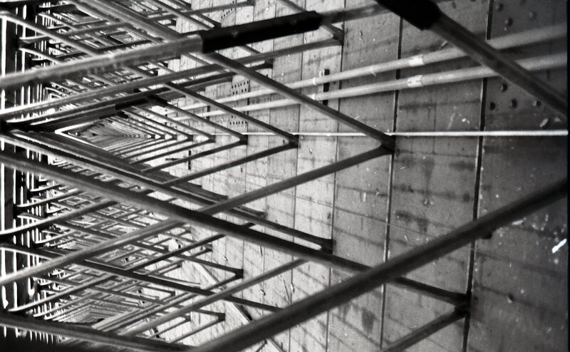 Rafters in the Kibbie Dome roof