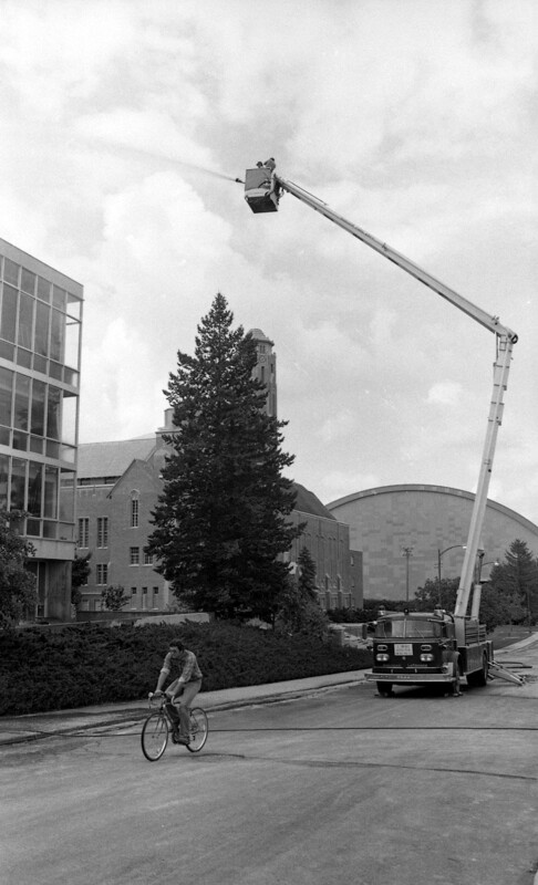 Fire department washing ash off of university buildings [1]