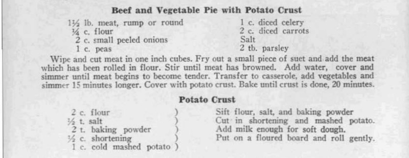 Beef and Vegetable Pie with Potato Crust Recipe
