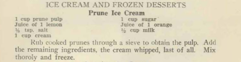 Prune Ice Cream Recipe