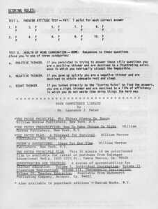 The Dr. Laurence Peter Competency Analysis [2]