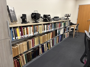 Image of Rare Books and course catalogs in the Reading Room