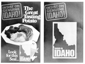 advertising for genuine Idaho potatoes