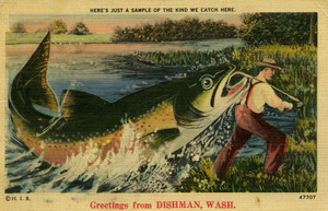 Postcard of oversized fish [3]