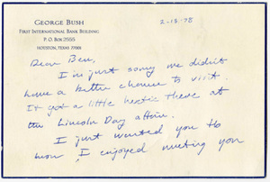 Note from George Bush