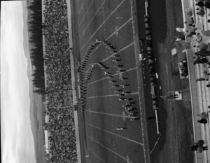 Marching band forming an "I" [5]