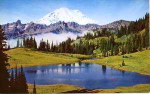Image of Mount Rainier and Tipsoo Lake
