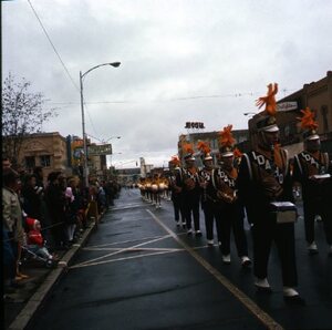 Band in homecoming parade [2]