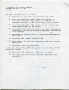 University of Idaho Estimated Direct Cost of Volcanic Ash Fallout, p. 2