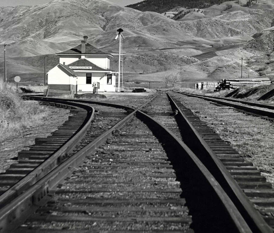 Railroad tracks lead to an isolated station at Horseshoe Bend. This image was entered into the International Club Print Competition and received a score of 18.