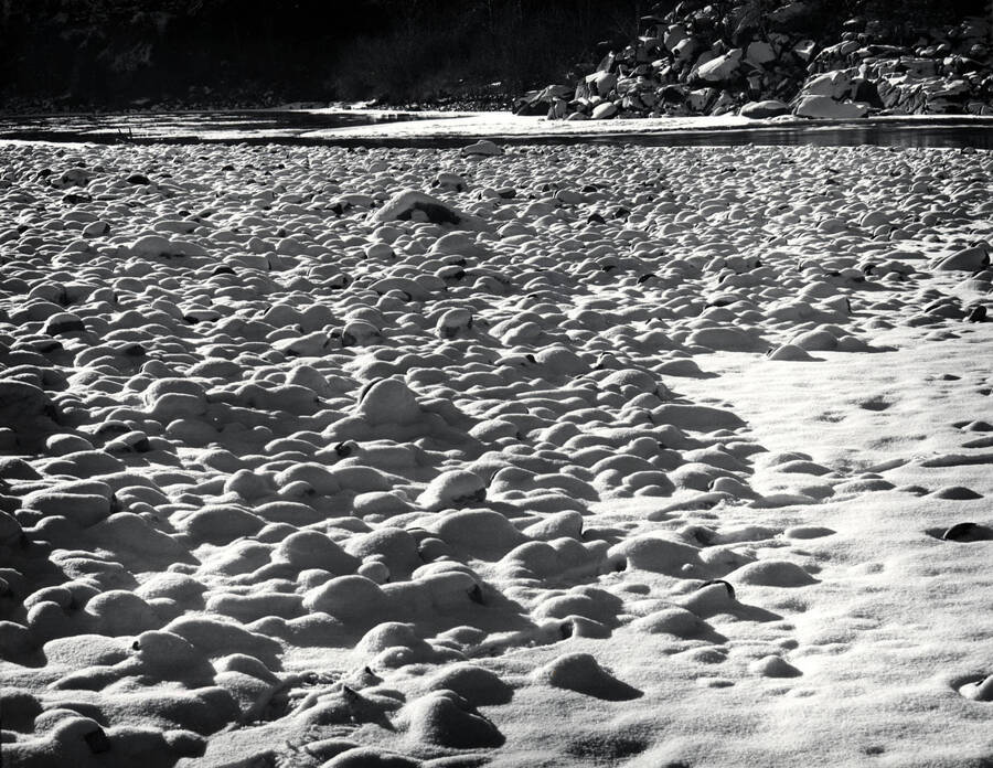 Snow covering a rocky river bed received a score of 21 at the Boise Camera Club competition.