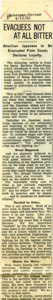 Sub-headed 'American Japanese to Be Evacuated From Coast; Declares Loyalty.' This article relates the feelings of Tom Hirashima a Japanese American being relocated from Santa Barbara.