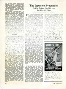 Article in a religious magazine about the relocation of Japanese citizens and how readers can help.