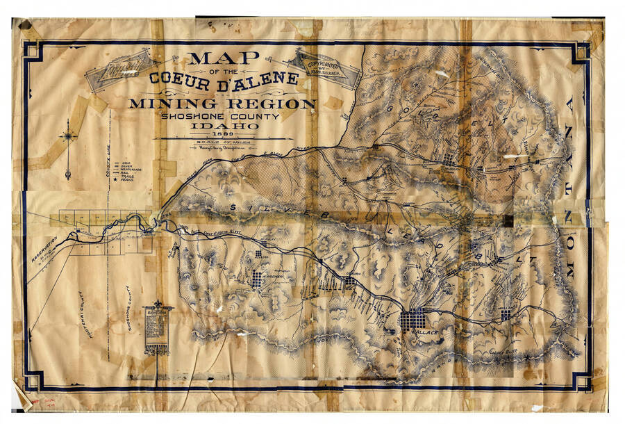 Map of the Couer D'Alene Mining Region 1899