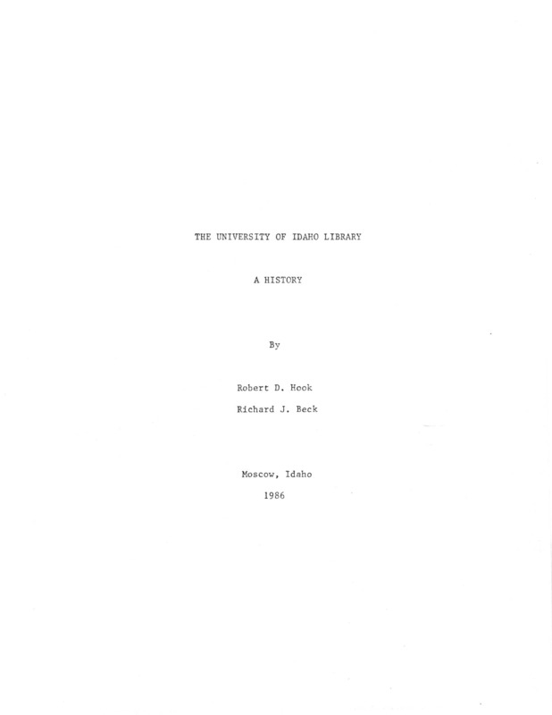 Type written document by Robert D. Hook and Richard J. Beck