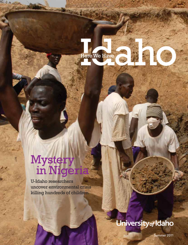 Articles: "Mystery in Nigeria"; "Born to a Vandal Pride"; "U-Idaho Plows Ahead with Climate and Ag Research"; "Hemingway Festival Invigorates Idaho Icon"; "President's Leadership Tour"; "Planting the Seed of Science"; "A Long Shot"