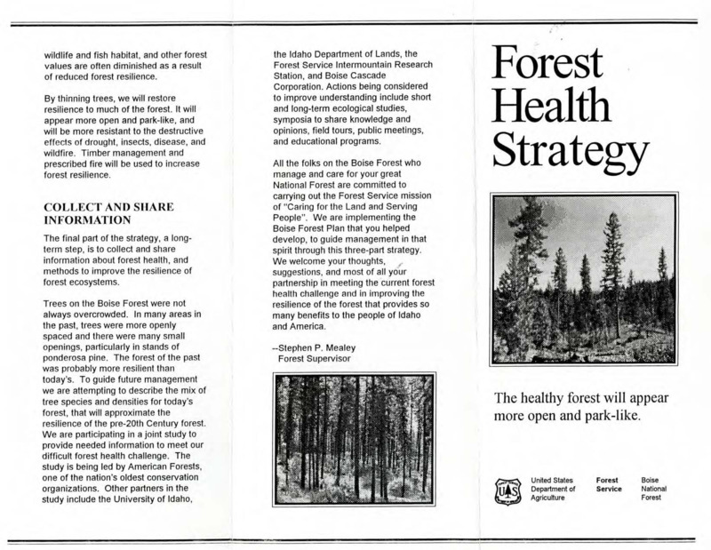 Forest Health Strategy pamphlet.
