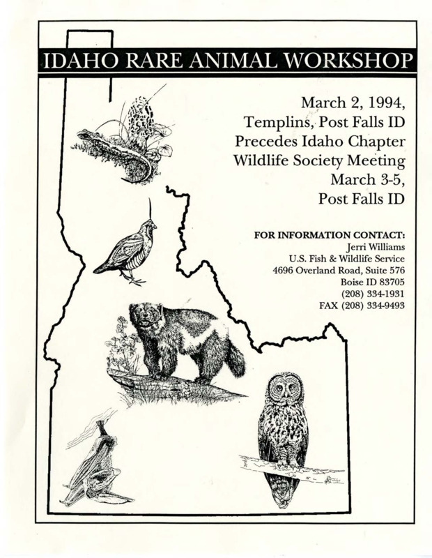 Flyer and letters from Jeri Williams about the first annual Interagency Rare Animal Workshop.