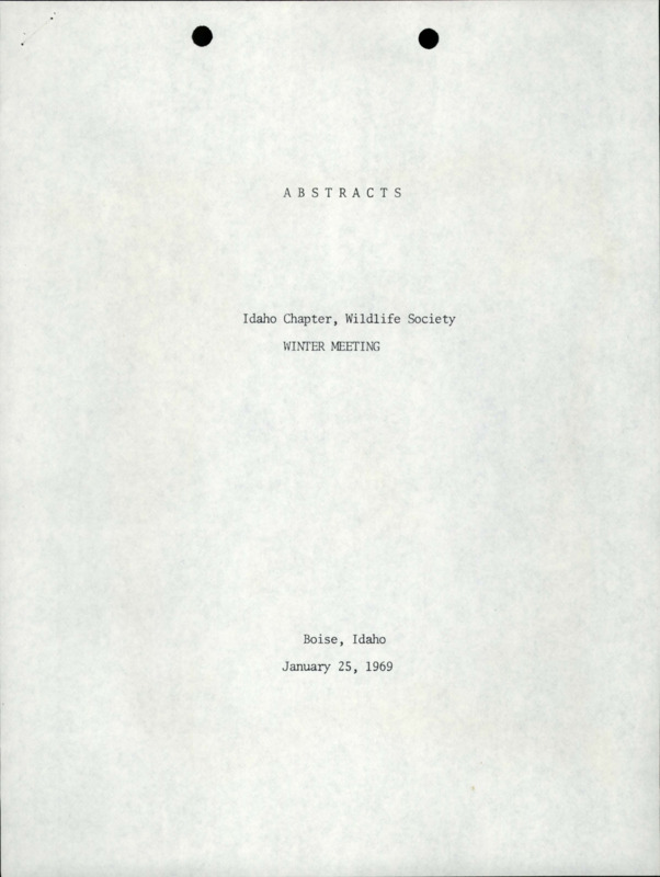 A collection of abstracts from the papers presented at the 1969 winter meeting.