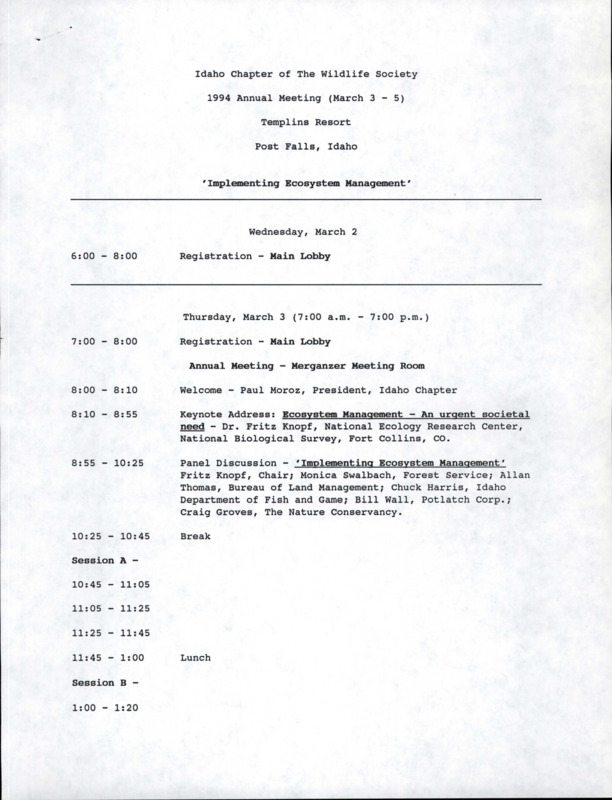 1994 annual meeting agenda.
