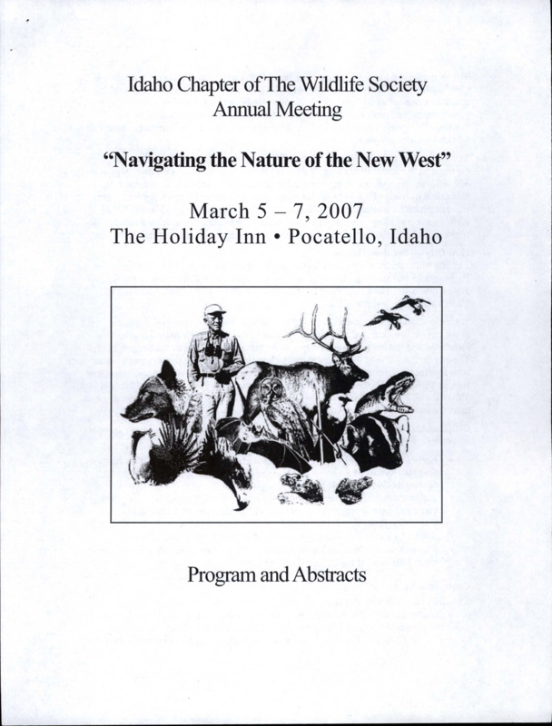 ICTWS annual meeting document titled 'Navigating the Nature of the New West'. A collection of documents including but not limited to programs, abstracts, descriptions, maps, directions, and agendas.