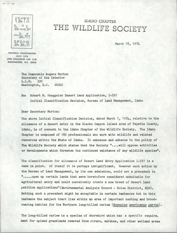 Letter about 'Initial Classification Decision', and its relation in detail about Desert Land Application, I-597.