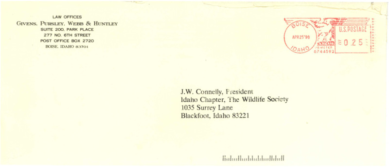 Letter for Freedom of Information Act Request - Petition for Listing Trumpeter Swans under ESA. Request of any information or document held within the offices pertaining to communications with the ICTWS about the trumpeter swans petition.