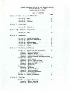 Bylaws of the Northwest Section of the Wildlife Society. Adopted February 17, 1973. Amended April 19, 1974.