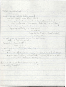 Handwritten notes on lined paper.