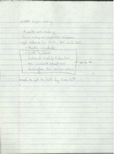 Handwritten notes on lined paper.