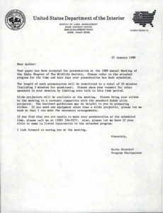 A letter to an author about their paper submission and acceptance.