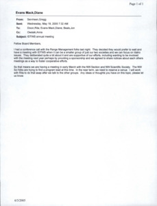 A printed email about 'IDTWS annual meeting'.