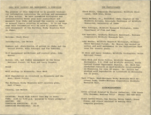 A program including an agenda, map, location, introduction, and list of participants.