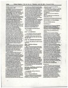 Documents from the Federal Register detailing writings pertaining to the Rocky Mountain Trumpeter Swan petition.